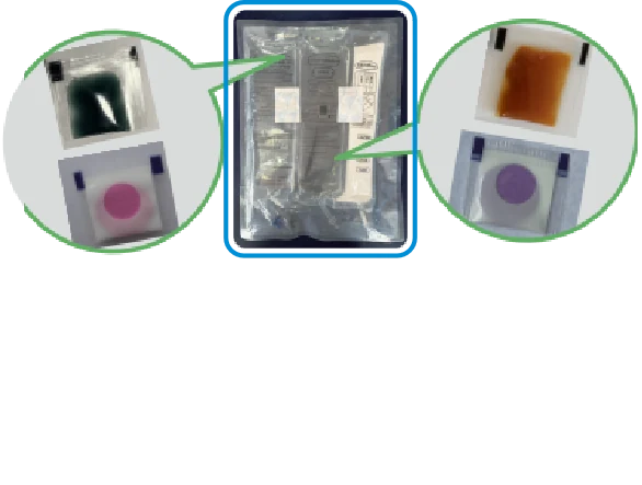 Fresh Check time-temperature indicator on an MRE carton
